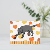 Black Lab Friendly Cartoon Black Labrador Briefkaart (Staand voorkant)