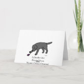 Black Lab Friendly Cartoon Black Labrador Kaart (Achterkant)