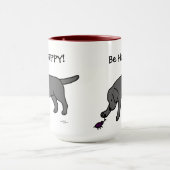 Black Lab Friendly Cartoon Black Labrador Mok (Midden)