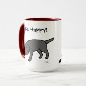 Black Lab Friendly Cartoon Black Labrador Mok (Voorkant links)