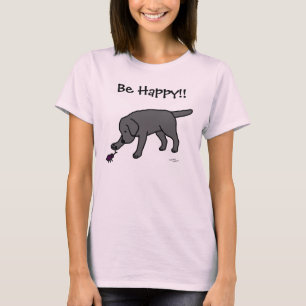 Black Lab Friendly Cartoon Black Labrador T-shirt