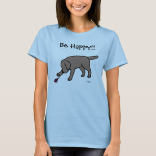 Black Lab Friendly Cartoon Black Labrador T-shirt