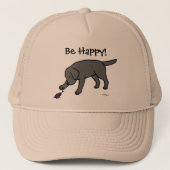 Black Lab Friendly Cartoon Black Labrador Trucker Pet (Voorkant)