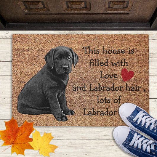 Black Lab Funny Dog Rustic Coir Entry Labrador Deurmat