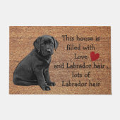 Black Lab Funny Dog Rustic Coir Entry Labrador Deurmat (Voorkant)