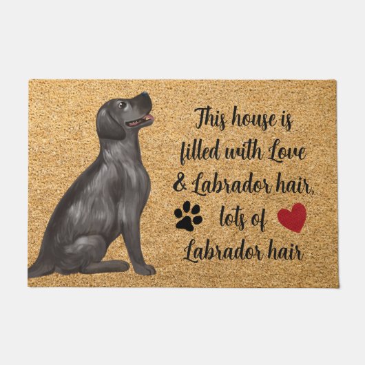 Black Lab Funny Dog Rustic Coir Welcome Labrador Deurmat (Voorkant)