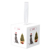 Black Lab Funny Kersthond en boom Decoratie (Voorkant hoekig)