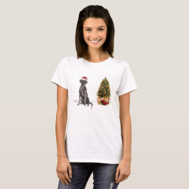 Black Lab Funny Kersthond en boom T-shirt