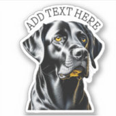 Black Lab | Gepersonaliseerd Sticker (Voorkant)
