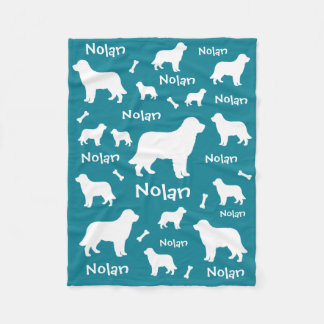 Black Lab gepersonaliseerde Blauwgroen hond Fleece Deken