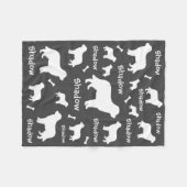 Black Lab gepersonaliseerde grijze hond Fleece Deken (Voorkant (Horizontaal))