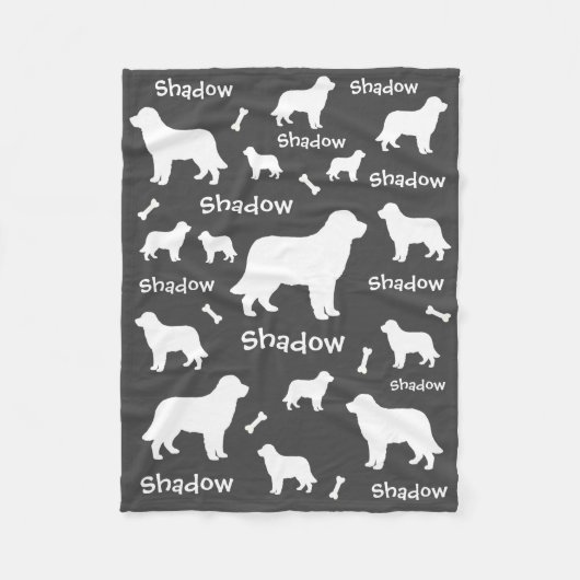 Black Lab gepersonaliseerde grijze hond Fleece Deken (Voorkant)