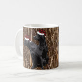Black Lab Gifts, Labrador Retriever Kerstmis Koffiemok (Voorkant links)