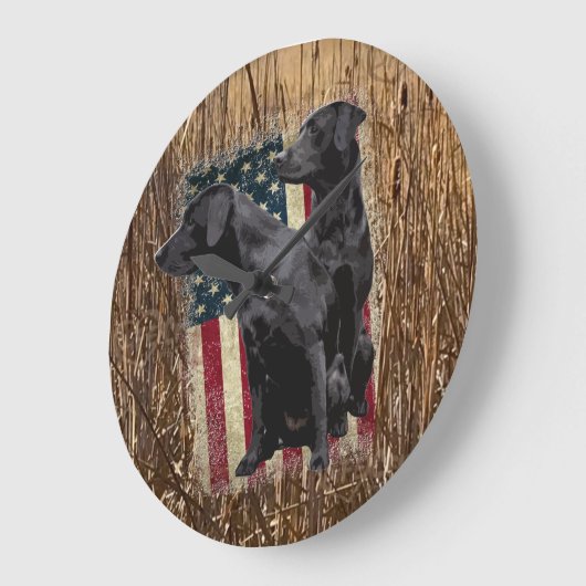 Black Lab Gifts, labrador Retriever Large Clock Grote Klok (Hoek)