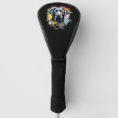 Black Lab Graffi Gepersonaliseerde naam Golf Head  Golfheadcover (Voorkant)
