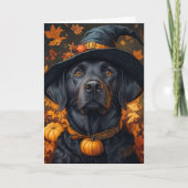 Black Lab Halloween Feestdagen Kaart (Voorkant)