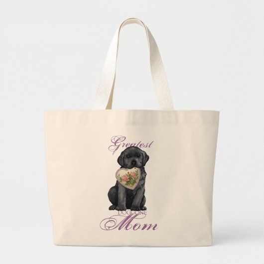 Black Lab Heart mama Grote Tote Bag (Voorkant)