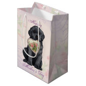 Black Lab Heart mama Medium Cadeauzakje (Voorkant Gekanteld)
