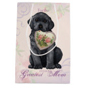 Black Lab Heart mama Medium Cadeauzakje (Achterkant)