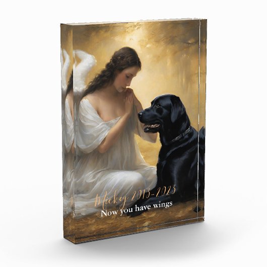 Black Lab Hemel Aangepaste Herdenking Fotoblokken (Links)