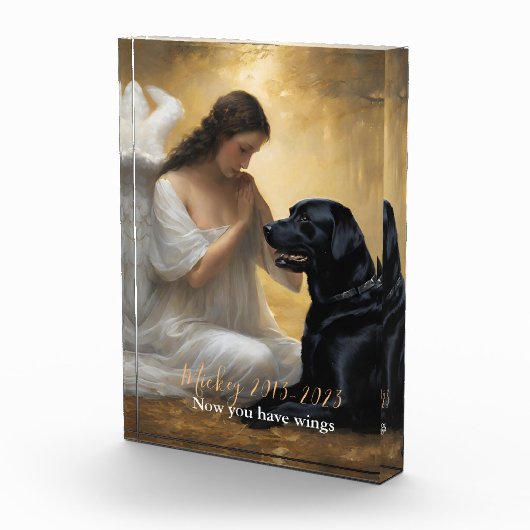 Black Lab Hemel Aangepaste Herdenking Fotoblokken (Rechts)