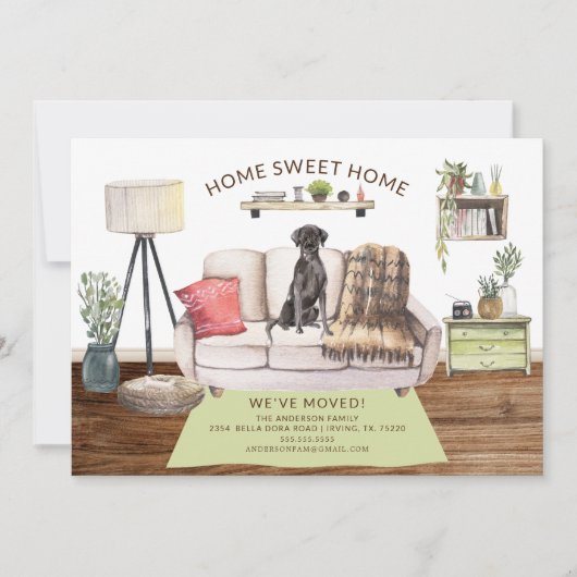 Black Lab Hond Bewegende Aankondiging (Voorkant)