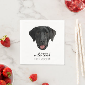 Black Lab Hond Bruiloft Party Aangepaste Cocktail Servet