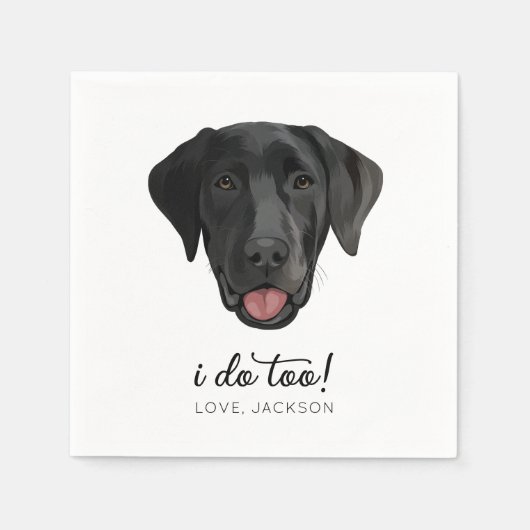 Black Lab Hond Bruiloft Party Aangepaste Cocktail  Servet (Voorkant)