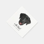 Black Lab Hond Bruiloft Party Aangepaste Cocktail  Servet (Hoek)