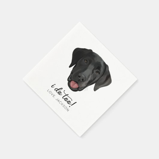 Black Lab Hond Bruiloft Party Aangepaste Cocktail  Servet (Hoek)