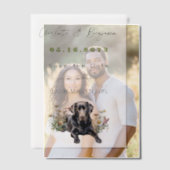 Black Lab Hond en Wildflowers Bewaar de datum Vellum Uitnodigingen (Offset (Koppel))