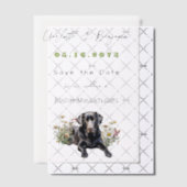 Black Lab Hond en Wildflowers Bewaar de datum Vellum Uitnodigingen (Offset (Uitnodiging))