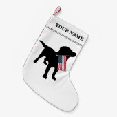 Black Lab Hond met Amerikaanse vlag Kerstmis Kleine Kerstsok (Voorkant (Hangend))