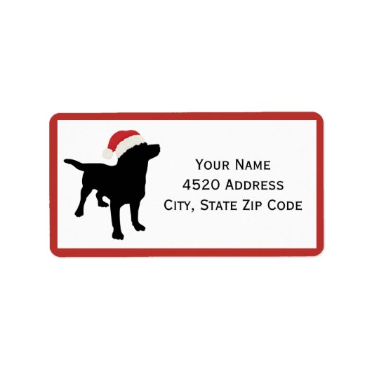 Black Lab Hond met Santa Christmas-Pet Etiket (Voorkant)