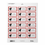 Black Lab Hond met Santa Christmas-Pet Etiket (Full Sheet)
