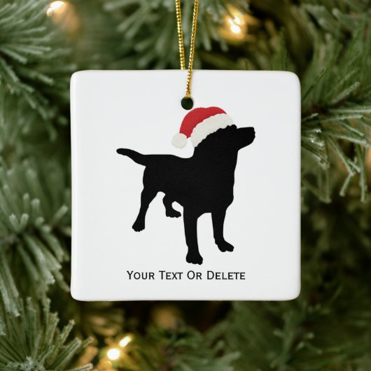 Black Lab Hond met Santa Christmas-Pet Keramisch Ornament (Boom)