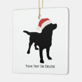 Black Lab Hond met Santa Christmas-Pet Keramisch Ornament (Links)