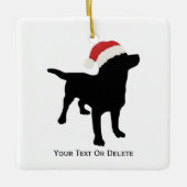 Black Lab Hond met Santa Christmas-Pet Keramisch Ornament (Voorkant)