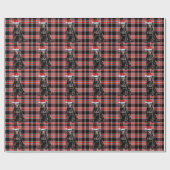 Black Lab Hond Rood en Zwart Patroon Kerstmis Cadeaupapier (Vlak)