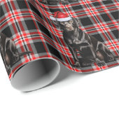 Black Lab Hond Rood en Zwart Patroon Kerstmis Cadeaupapier (Rol Hoek)