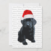 Black Lab Hond Santa Vrolijk Kerstfeest Zwart Labr Kaart (Voorkant)
