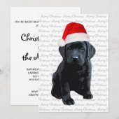Black Lab Hond Santa Vrolijk Kerstfeest Zwart Labr Kaart (Voorkant / Achterkant)