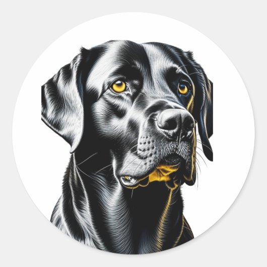 Black Lab | HONDENLIEFHEBBERS Ronde Sticker (Voorkant)