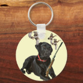 Black Lab jaagt Sleutelhanger (Voorkant)