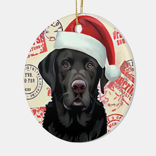 Black lab keramisch ornament (Links)
