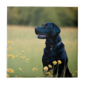 Black Lab keramische Tegel Tegeltje (Voorkant)