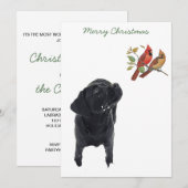 Black Lab Kerst Kardinalen Schattige Dog Labrador Kaart (Voorkant / Achterkant)