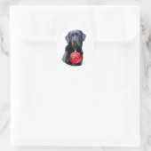 Black Lab Kerst - Labrador Puppy Schattige Dog Ronde Sticker (Tas)