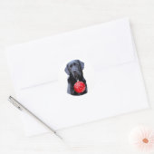 Black Lab Kerst - Labrador Puppy Schattige Dog Ronde Sticker (Envelop)