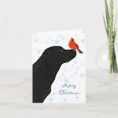 Black Lab Kerstkardinaal Cute Labrador Dog Feestdagen Kaart